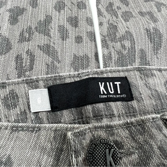 Kut From The Kloth Connie Leopard Print Ankle Skinny Jeans Size 6 - Picture 9 of 12